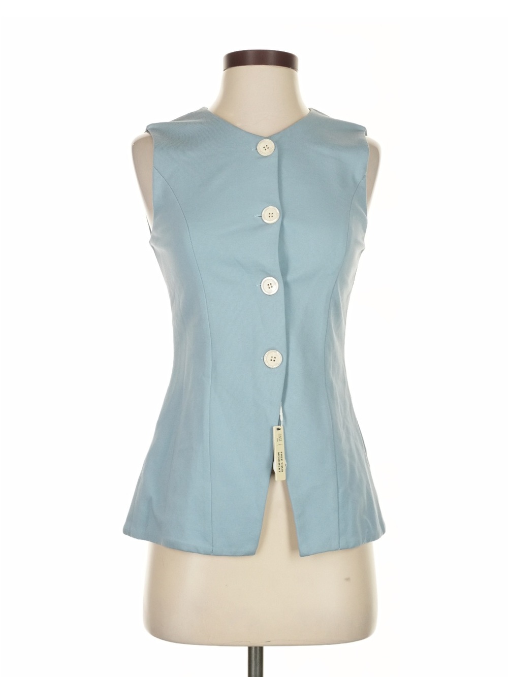 OGL Light Blue Sleeveless Button-Front Vest